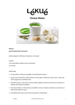 2015_04 Soja-Rezepte Cheese Maker - Pro-Idee