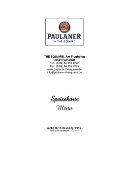 Speisekarte Downloaden - Paulaner in the Squaire