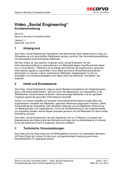 Kurzbeschreibung - Secorvo Security Consulting GmbH