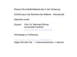 R. Dörner: Einführung in die Struktur der Materie