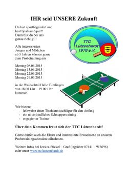 IHR seid UNSERE Zukunft