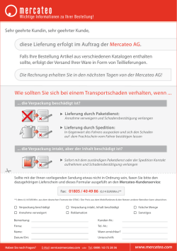 diese Lieferung erfolgt im Auftrag der Mercateo AG. Wie sollten Sie