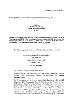 D&uuml;sseldorf, den 06.10.2015 Gem&auml;&szlig; &sect; 73 Abs. 6 Satz 2