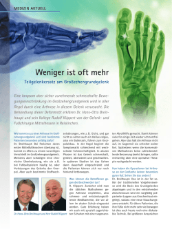 Weniger ist oft mehr - Dr. med. Hans