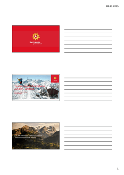 Notizblätter - Tourismusmarketing Schweiz auf dem Prüfstand