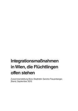 Integrationsmaßnahmen in Wien, die Flüchtlingen offen stehen