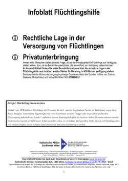 Grunds&auml;tzliches zur Versorgung von Fl&uuml;chtlingen