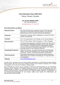 China Education Expo (CEE) 2016 Peking, Chengdu, Shanghai 22