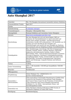 Auto Shanghai 2017 - IMAG | Internationaler Messe