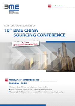 soUrCing ConFerenCe 10th bMe China