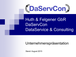 Huth & Felgener GbR DaServCon DataService & Consulting