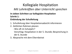 In sieben Schritten zur kollegialen Hospitation