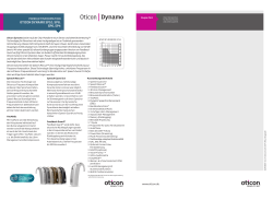PRODUKTINFORMATION OTICON DYNAMO SP10, SP8, SP6, SP4