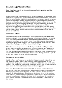 Ein &bdquo;Halleluja&ldquo; f&uuml;rs Dorffest - TSV