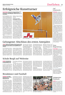 Breakdance und Fussball» Zürichsee Zeitung – 10.06.2015