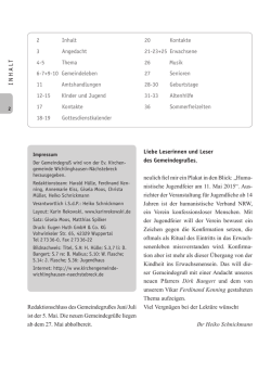 I N H A L T - Kirchengemeinde Wichlinghausen