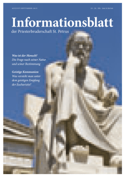 Informationsblatt - Priesterbruderschaft St. Petrus