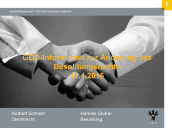G&Ouml;D-Information zur &Auml;nderung des Besoldungsrechts