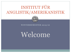 Orientierung - Institut für Anglistik/Amerikanistik