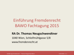 Einf&uuml;hrung Fremdenrecht