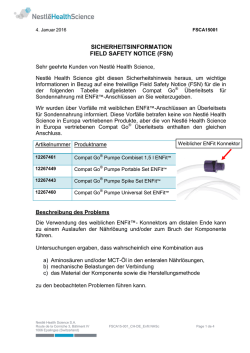 sicherheitsinformation field safety notice (fsn)