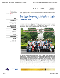 Sino-German Symposium on Application of Coupled Multi