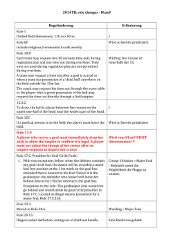 FIL &mdash; Women`s Rulechanges Overview 2015