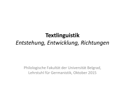 Entstehung der Textlinguistik