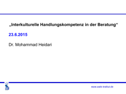 Interkulturelle Handlungskompetenz in der Beratung
