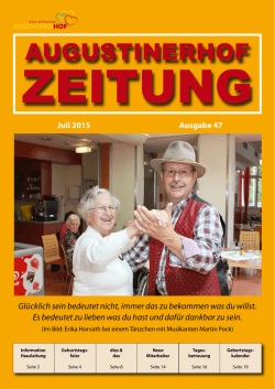 Hauszeitung Juli 2015