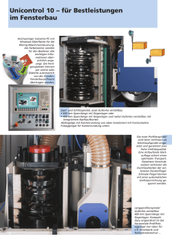Weinig Unicontrol 10-5 Datenblatt