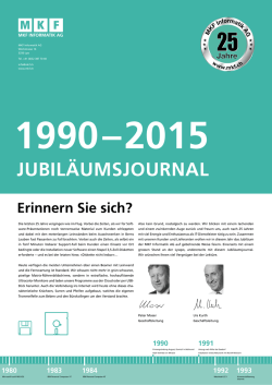 Jubil&auml;umsjournal - MKF Informatik AG
