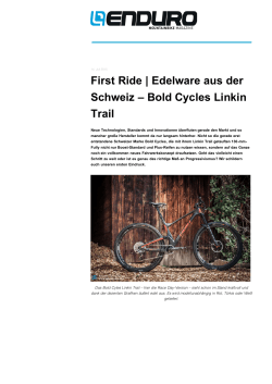 First Ride | Edelware aus der Schweiz – Bold Cycles Linkin Trail