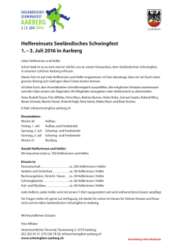 Helfereinsatz Seel&auml;ndisches Schwingfest 1. &ndash; 3. Juli 2016 in Aarberg