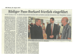 Rüdiger Paus-Burkard feierlich eingeführt