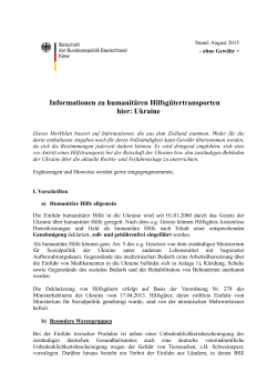Merkblatt Humanitäre Hilfe