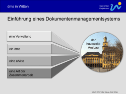 Einf&uuml;hrung eines Dokumentenmanagementsystems - MEMO