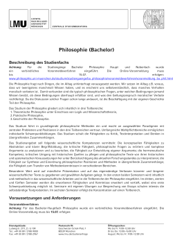 Philosophie (Bachelor)