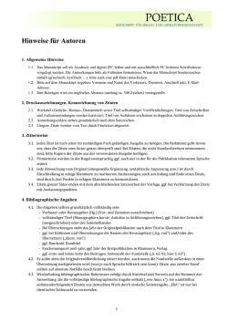 Hinweise f&uuml;r Autoren