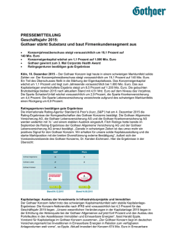 Gothaer st&auml;rkt Substanz und baut