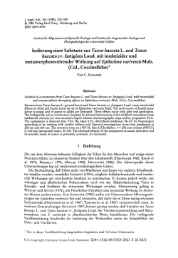 Isolierung einer Substanz aus Taxus baccata L. und Taxus
