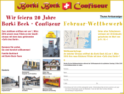 Februar-Wettbewerb Wir feiern 20 Jahre Borki Beck + Confiseur