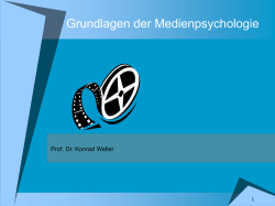 Grundlagen der Medienpsychologie