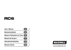 User`s Manual Benutzerhandbuch Manuel d