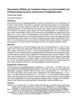 Dissoziative Effekte der Feedback-Valenz auf Automatizit&auml;t und