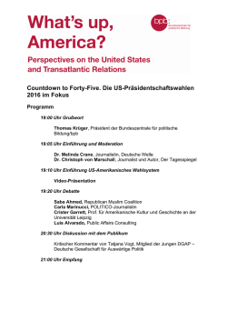 Countdown to Forty-Five. Die US-Präsidentschaftswahlen 2016 im