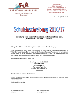 Infoabend Schuleinschreibung 2016/17n