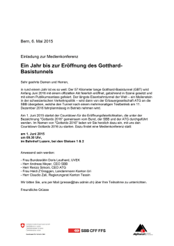 Ein Jahr bis zur Er&ouml;ffnung des Gotthard