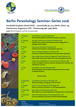 Berlin Parasitology Seminar-Series 2016