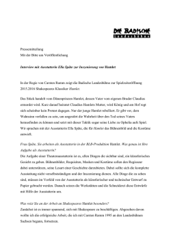 Hamlet Interview mit Ella Sp&auml;te